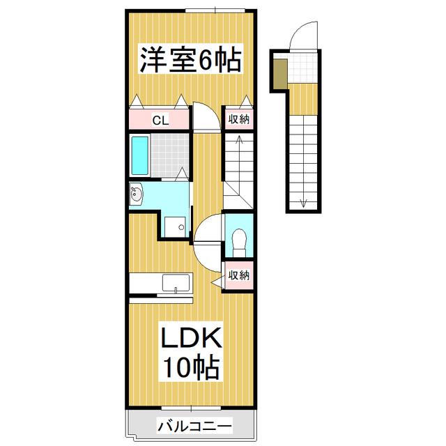 エアリ- スクエア(1LDK/2階)の間取り写真