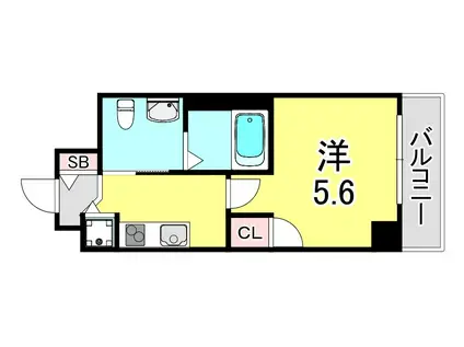 ラ・ティーダ御影(ワンルーム/5階)の間取り写真