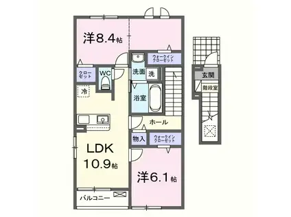 エースガーデン I(2LDK/2階)の間取り写真