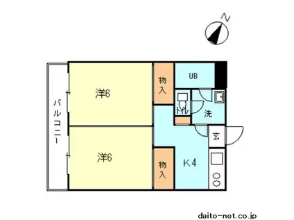 フォートクリオM(2K/4階)の間取り写真