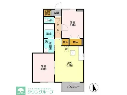 サンライズ(2LDK/1階)の間取り写真