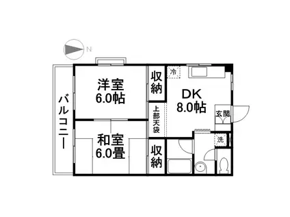 ドエル北葛西(2DK/1階)の間取り写真