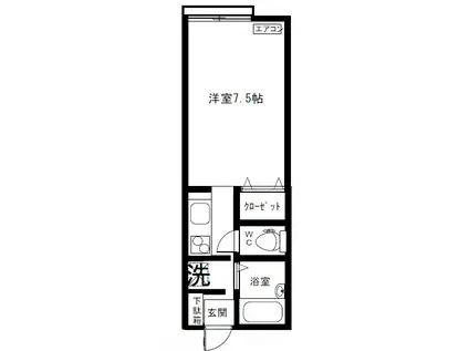 セジュール12(1K/2階)の間取り写真