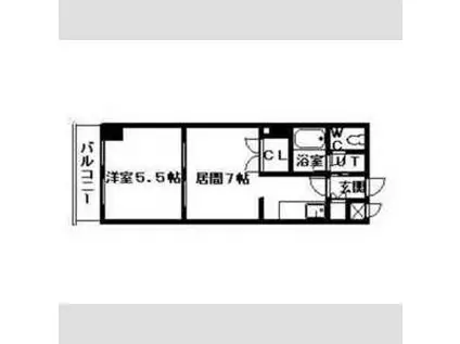 アルカディア33(1DK/5階)の間取り写真