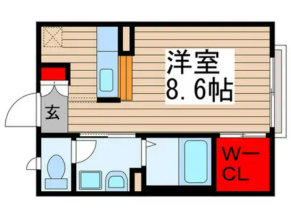 Lコルソ(ワンルーム/2階)の間取り写真