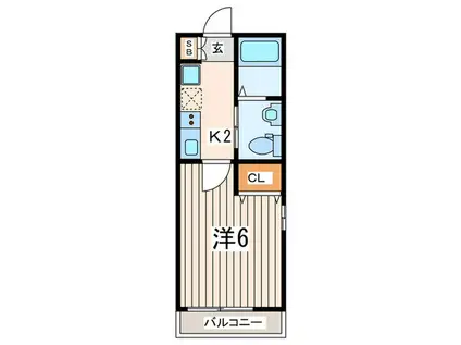 シュテルン保土ヶ谷(1K/1階)の間取り写真