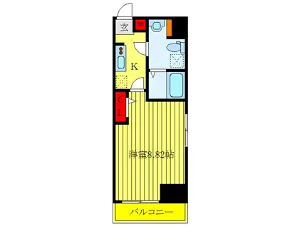 グランパークN.東京(1K/2階)の間取り写真