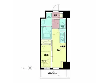 セルン新町(1DK/7階)の間取り写真