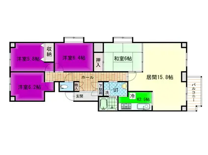 カサパラシオン(4LDK/8階)の間取り写真