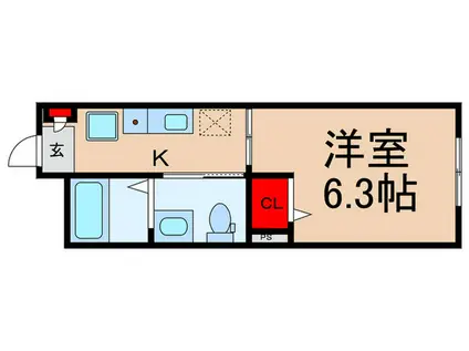 ランズ富士見台(1K/2階)の間取り写真