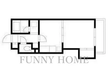 リーフロック(1DK/4階)の間取り写真