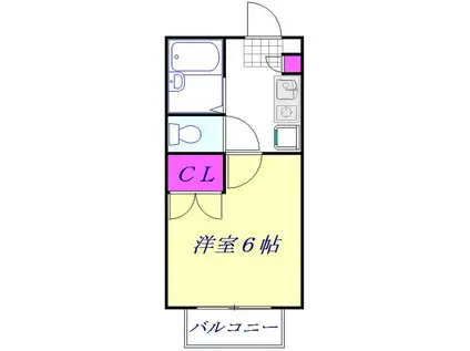 クリアⅠ(1K/1階)の間取り写真