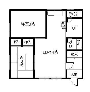 TONDEN(2LDK/1階)の間取り写真