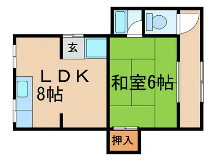 蓬川町一戸建平家(1LDK/1階)の間取り写真