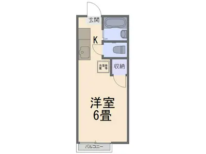 リバーサイドレジデンス(1K/1階)の間取り写真