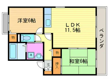 アネックス扇田(2LDK/2階)の間取り写真