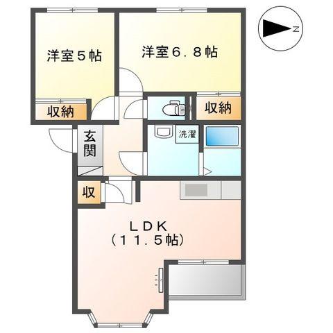 サンコート本郷(2LDK/2階)の間取り写真