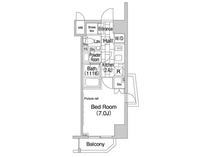 エルスタンザ平河町(1K/7階)の間取り写真