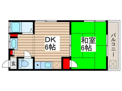 小金台ハイツ(1DK/2階)の間取り写真