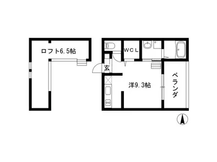 コンフォート本陣通(1SK/1階)の間取り写真