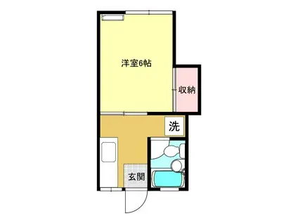 コーポベイサイド(1K/1階)の間取り写真