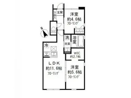 カーサ ルミノサ(2LDK/1階)の間取り写真