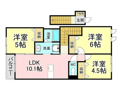 グリーンガーデン・H(3LDK/2階)の間取り写真