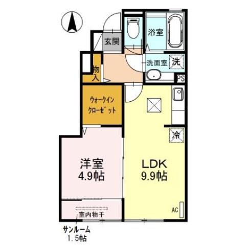 コンフォーティア(1LDK/2階)の間取り写真