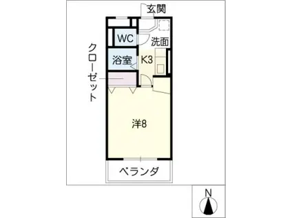 ロイヤルキャビン松久(1K/3階)の間取り写真