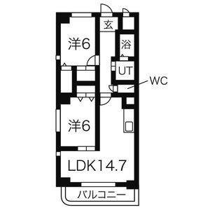 グレーシア上脇(2LDK/1階)の間取り写真