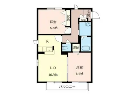 パティオ貝塚台VIII(2LDK/1階)の間取り写真