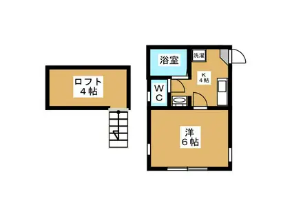 メゾンエレンデール(1K/1階)の間取り写真