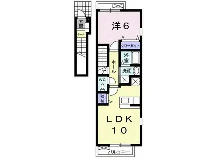 コール・ハピネス I(1LDK/2階)の間取り写真