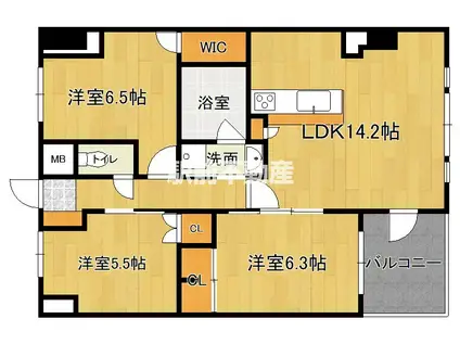 S-RESIDENCE伊都ATTIRAN(3LDK/11階)の間取り写真