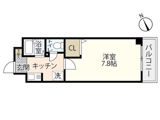 槙林ビル(1K/2階)の間取り写真