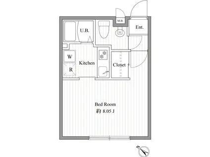 ZESTY西新宿III(1K/3階)の間取り写真