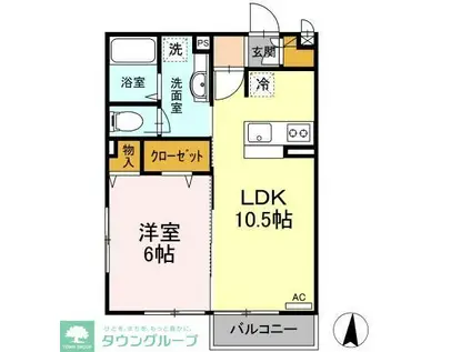 ロワジール(1LDK/2階)の間取り写真
