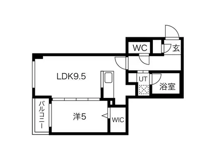 レジデンシア麻生中央(1LDK/3階)の間取り写真
