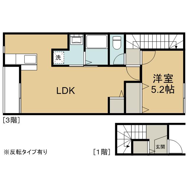 ALBA(1LDK/3階)の間取り写真