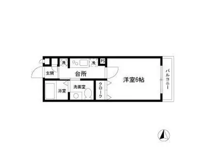 ハイツ・ドルチェ(1K/2階)の間取り写真