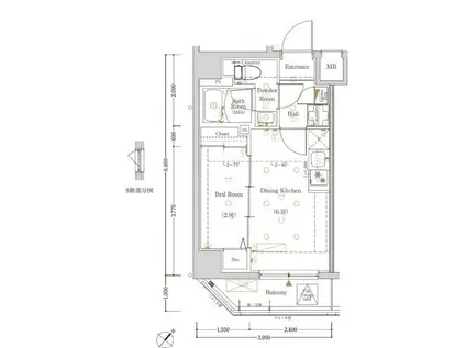 LOG東京スカイツリー(1DK/8階)の間取り写真