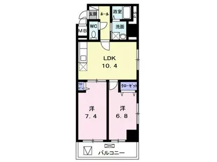 パルカーノ 303(2LDK/3階)の間取り写真