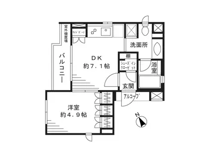 グランノエル日吉ウィスティリア(1DK/3階)の間取り写真