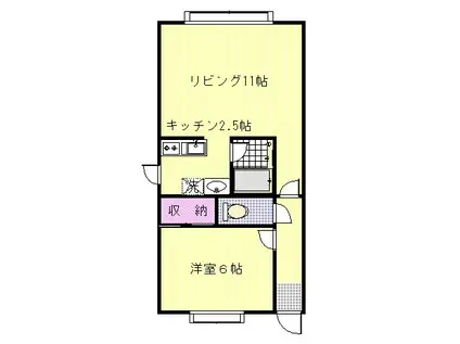コーポアイリス(1LDK/1階)の間取り写真