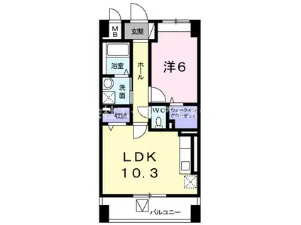 アサヒグランドパレス(1LDK/3階)の間取り写真