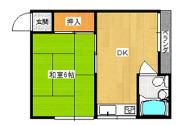 MSハイツ(1DK/2階)の間取り写真