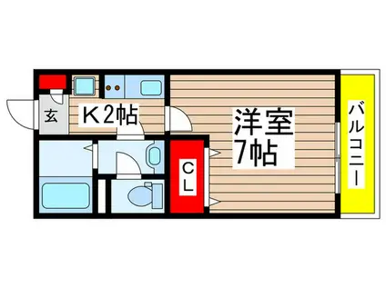 45RPM(1K/1階)の間取り写真