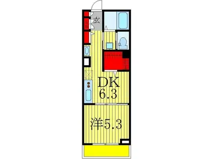 カーサ増尾駅前(1DK/1階)の間取り写真