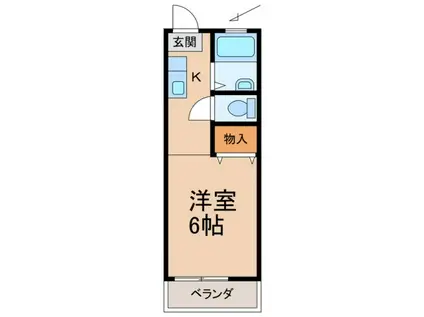 栄谷ハイツII(1K/2階)の間取り写真
