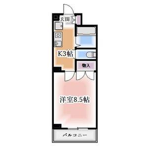 グレーシアス・川名(1K/3階)の間取り写真